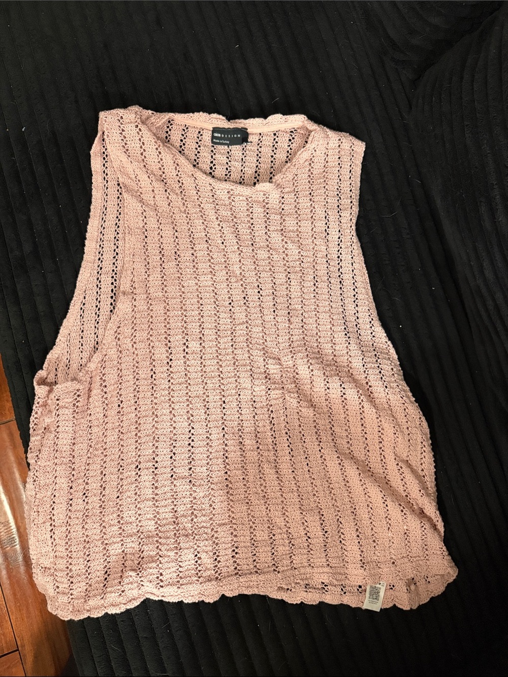 Pink NYC Open-Knit Tank Top - Light Pink